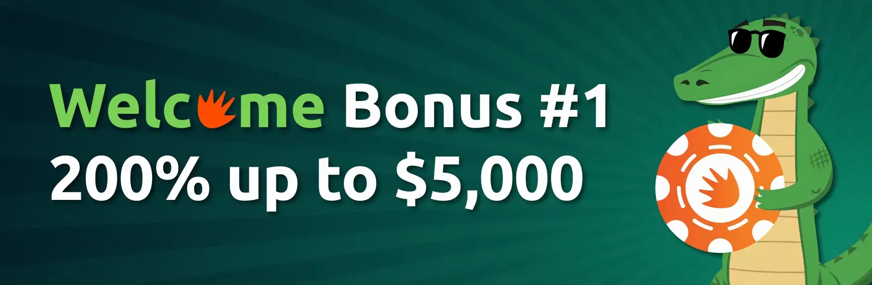PlayCroco first deposit bonus 200% match